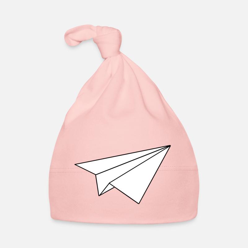 Avion en papier - Bonnet bio Bébé - rose