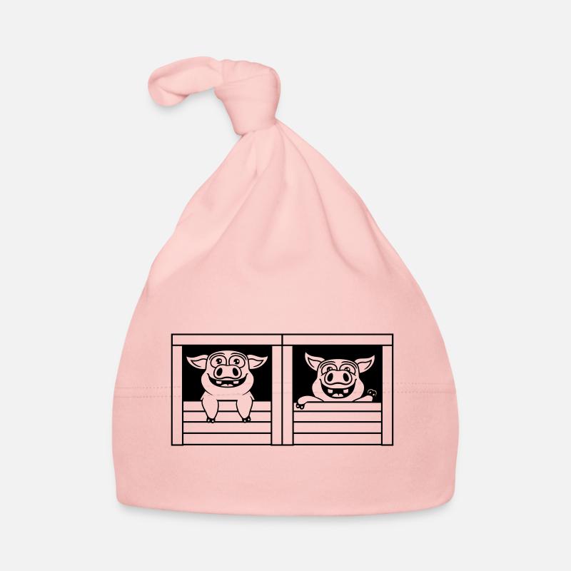 Team 2 stable pigs Organic Baby Cap