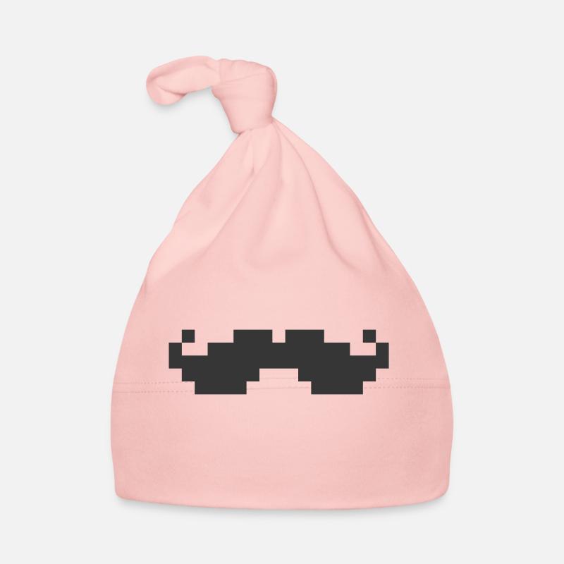 8bit pixel moustache Baby Bio-Mütze