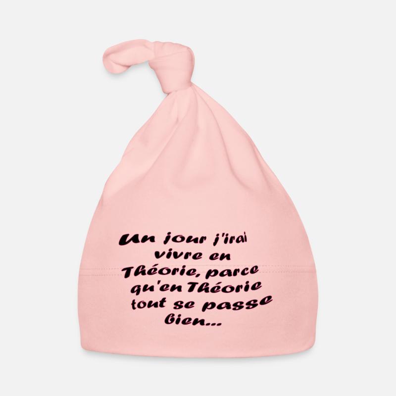 Phrase théorie - Bonnet bio Bébé - rose