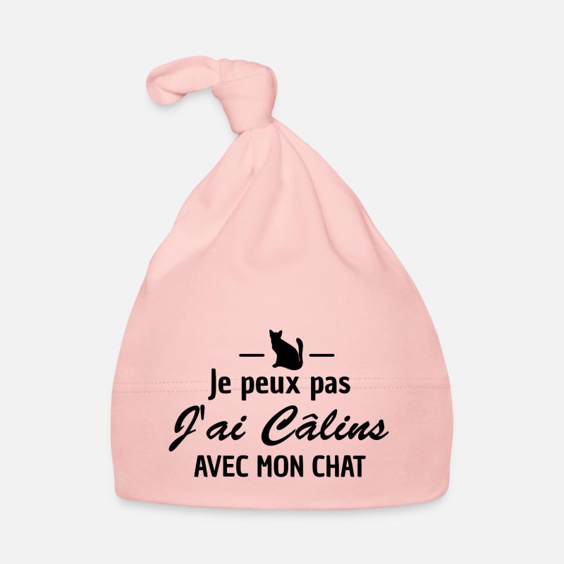 je peux pas j ai câlins avec mon chat Bonnet bio Bébé