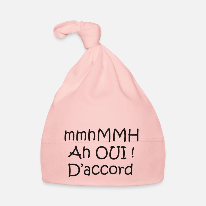 ah oui d accord - Bonnet bio Bébé - rose