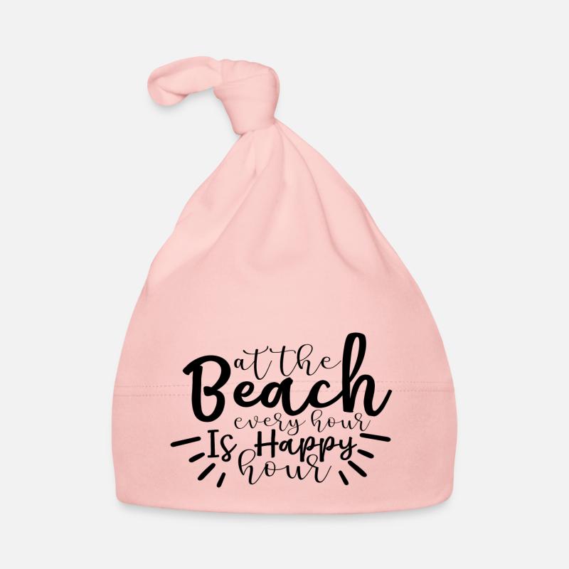 At The Beach Every Hour Is Happy Hour Organic Baby Cap