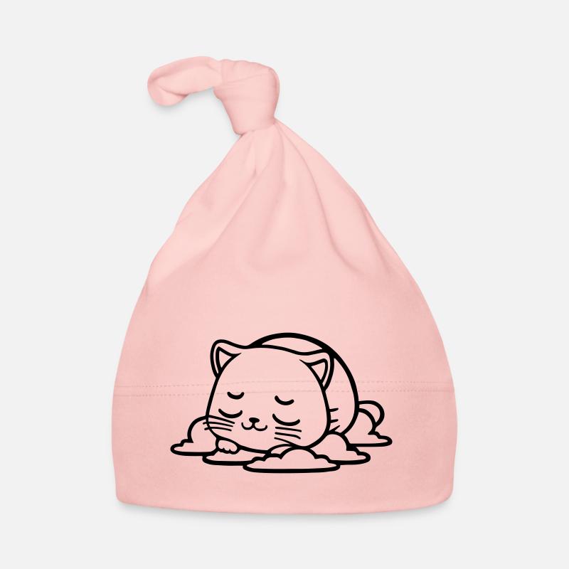 petit chat qui dort Bonnet bio Bébé
