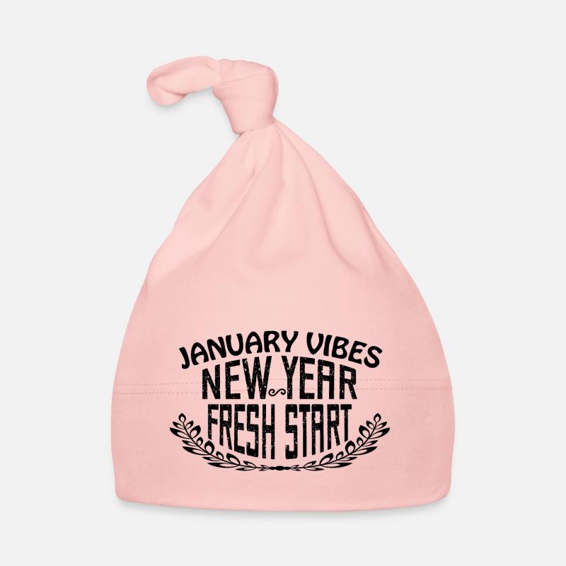 january vibes new year fresh start - Bonnet bio Bébé - rose