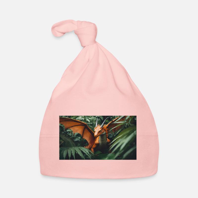 A realistic green orange dragon in the outback Organic Baby Cap