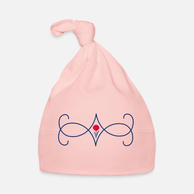 tulip flower with swirls element Organic Baby Cap