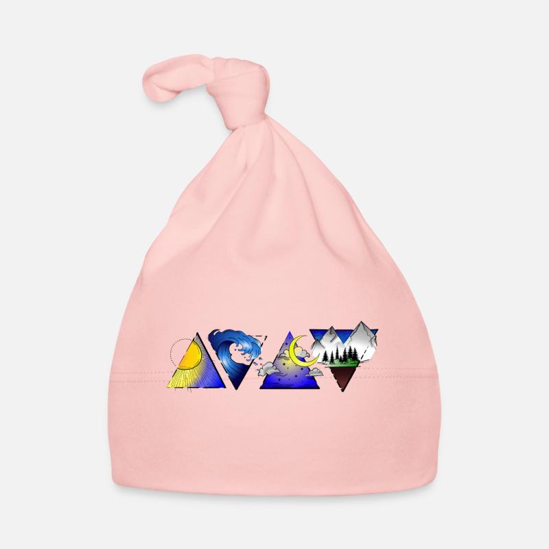 four elements coloured landscape Organic Baby Cap