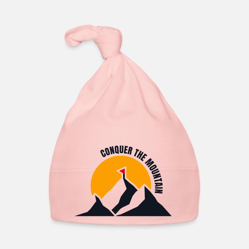 Conquer The Mountain - Baby Bio-Mütze - Rosa