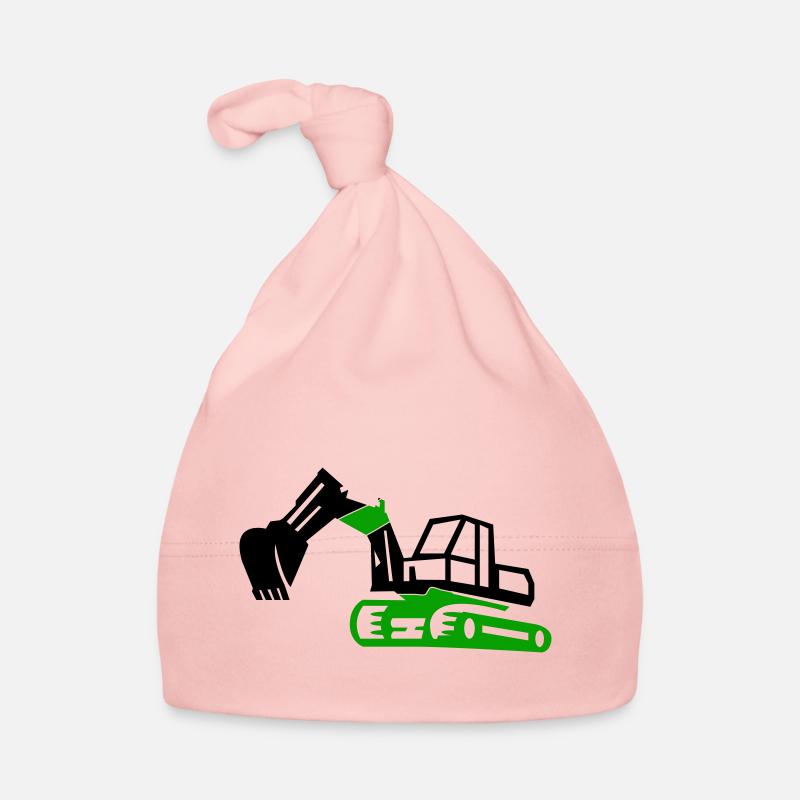Excavatrice - Bonnet bio Bébé - rose