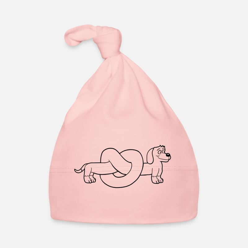 Hund Dackel Brezel Form Knoten Langer Körper Comic Baby Bio-Mütze