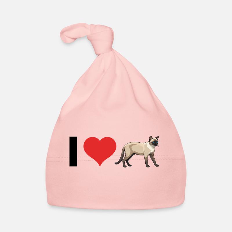 J’adore Siam Cats - Conception de chat mignon Bonnet bio Bébé