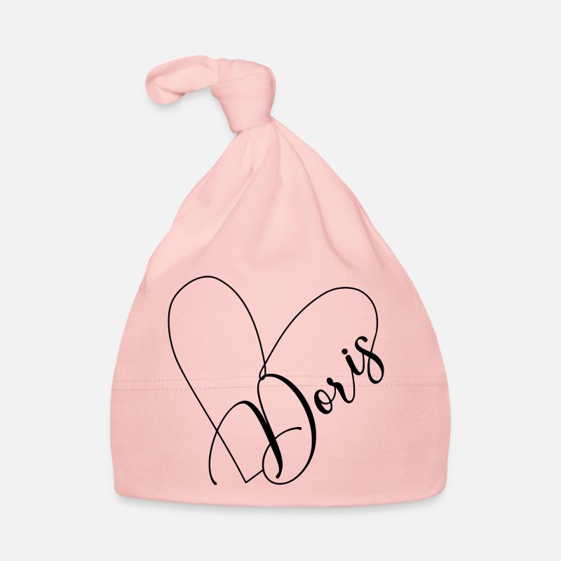 Doris Name Herzlinie - Baby Bio-Mütze - Rosa