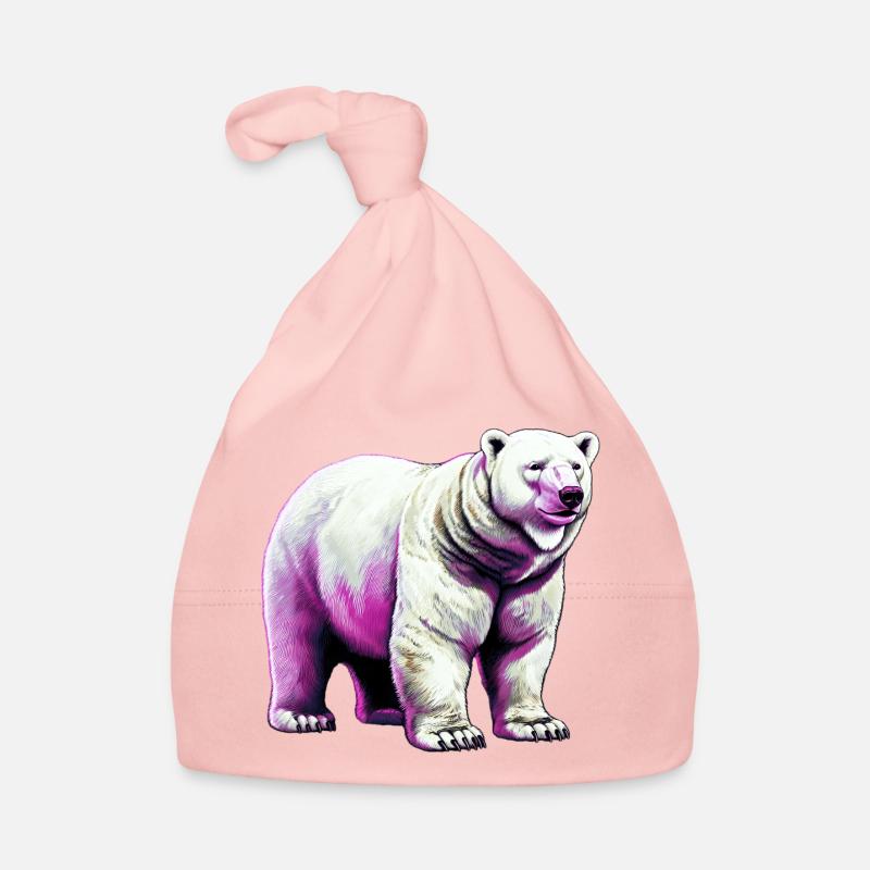 Weißer Eisbär Baby Bio-Mütze