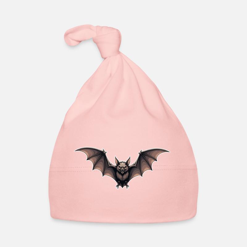Emblème du vol nocturne de la chauve-souris - Bonnet bio Bébé - rose