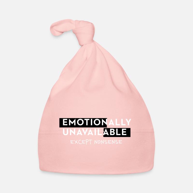 Emotionally Unavailable Spruch Meme Style Typo - Baby Bio-Mütze - Rosa