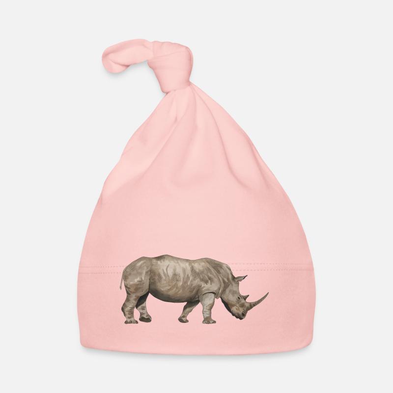 Rhinocéros de côté Bonnet bio Bébé