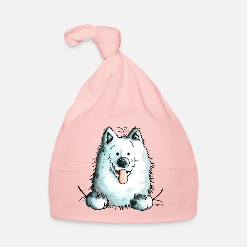 Neugieriger Samojede Baby Bio-Mütze