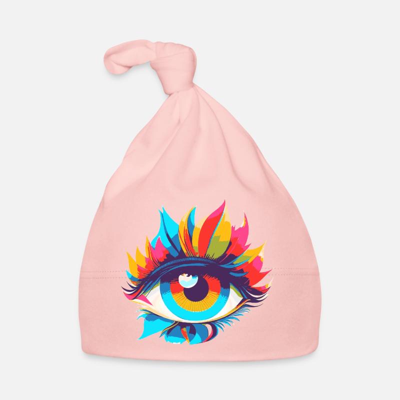 Bunter Augenzauber Pop Art Baby Bio-Mütze