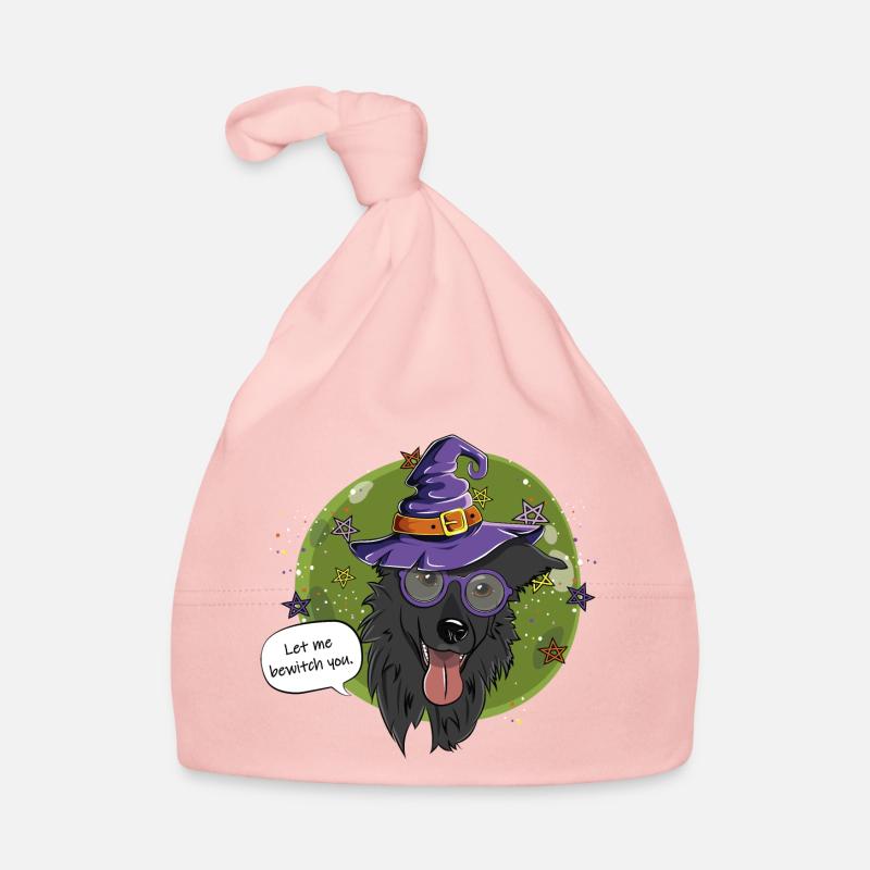 Chien sorcier magique - Bonnet bio Bébé - rose