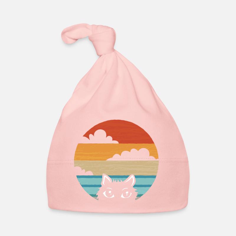 Katze Cat Vintage Retro Baby Bio-Mütze