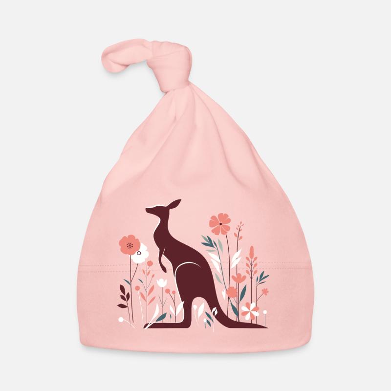 Floral kangaroo Organic Baby Cap