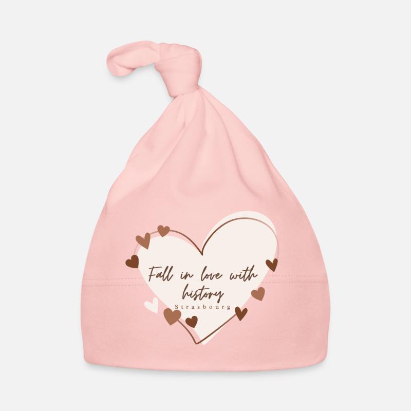 J’aime avec cœur Strasbourg - Bonnet bio Bébé - rose