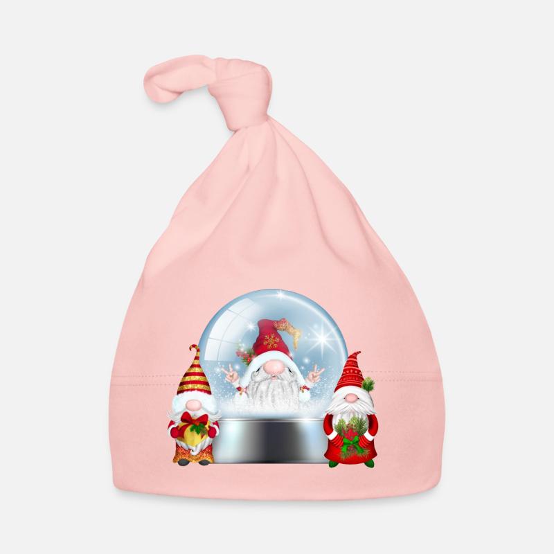 Snowglobe Santa Gnomes Cheer Organic Baby Cap