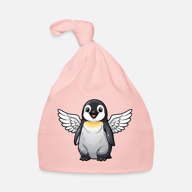 Ange pingouin mignon avec des ailes oiseau de dessin animé Bonnet bio Bébé