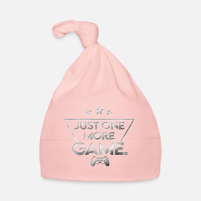 Just_one_more_game_ _silber_muster_ - Organic Baby Cap - pink