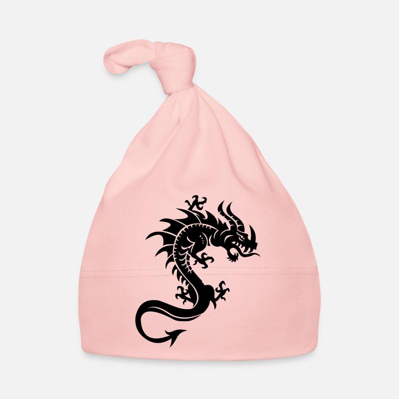 Dragon, Dragon, Tribal - Bonnet bio Bébé - rose
