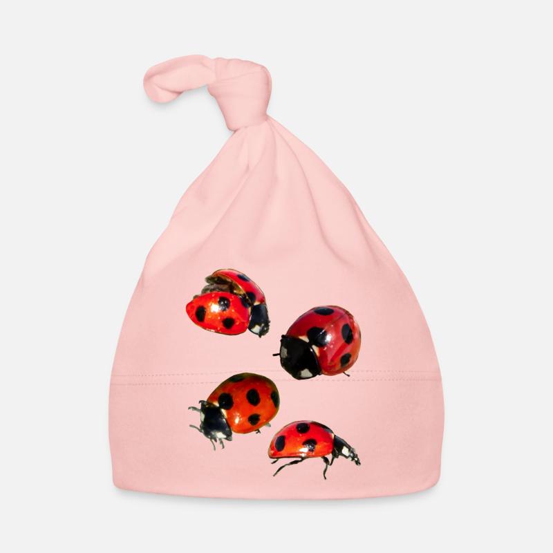 4 Marienkäfer Baby Bio-Mütze
