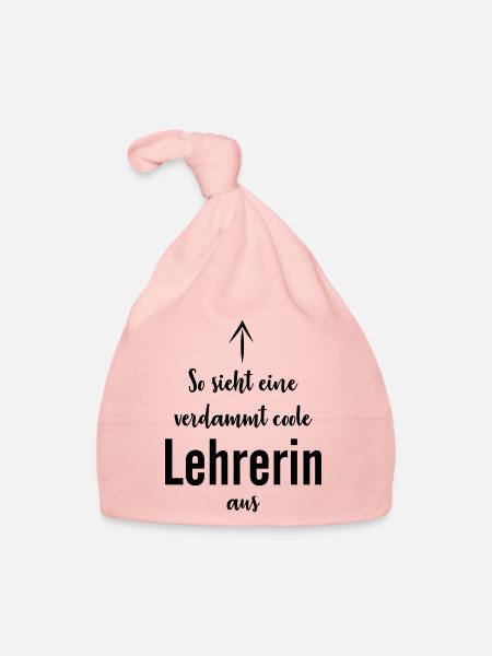 Lehrerin Schule Student - Baby Bio-Mütze - Rosa - Vorne