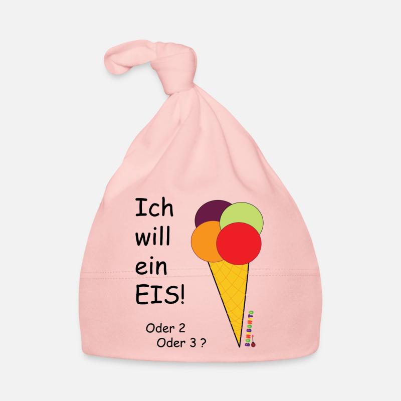 ich will ein eis - Baby Bio-Mütze - Rosa
