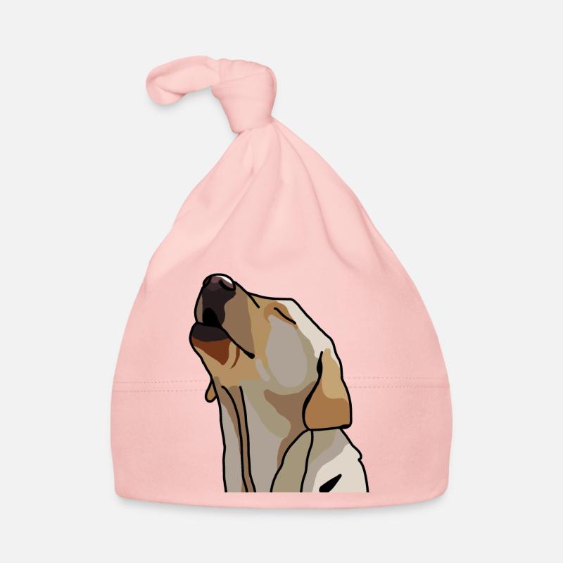 Dessin animé labrador - Bonnet bio Bébé - rose