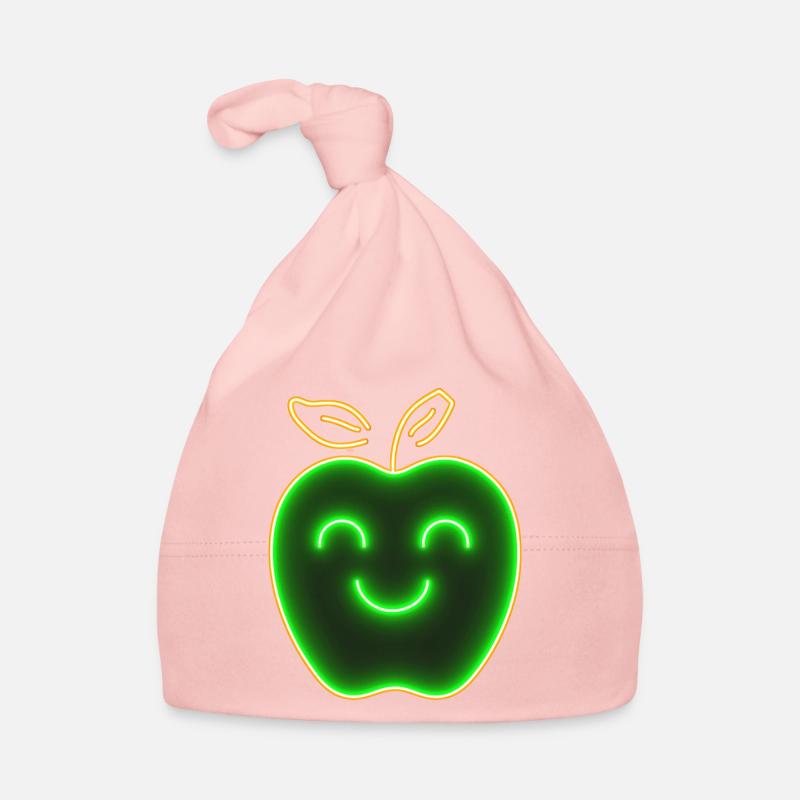 Glowing Children's Apple – Neon-Style Design Organic Baby Cap