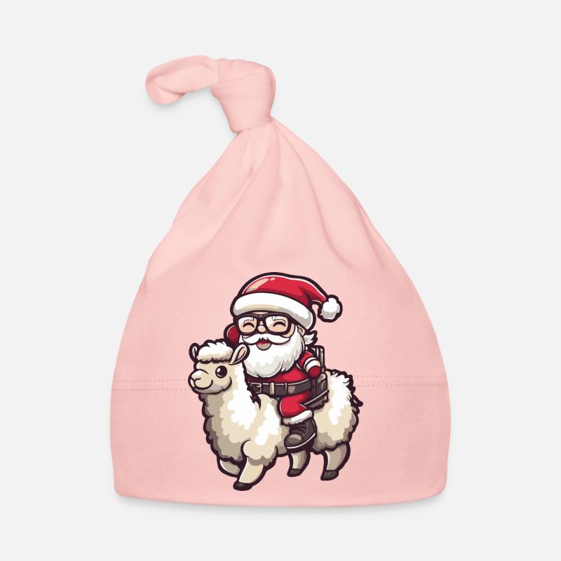 Alpaca Llama Santa Claus Organic Baby Cap