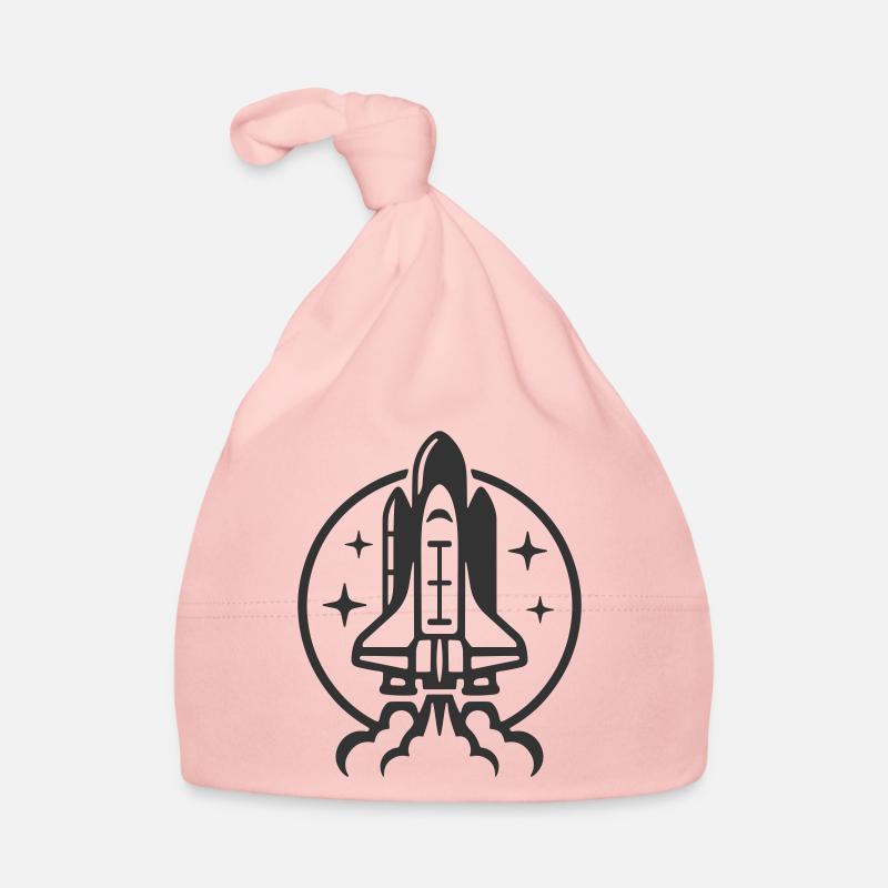 Space shuttle launch logo icon. Take off. Rocket Organic Baby Cap