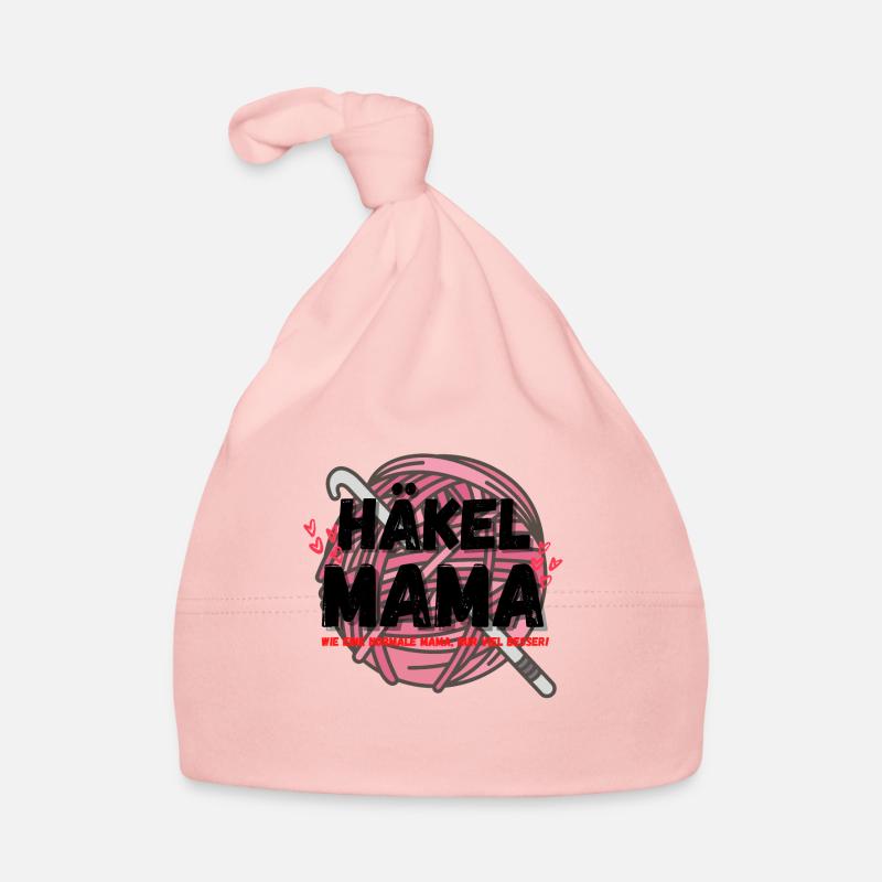 Häkelmama! Häkeln Mutter rosa Herz rot pink Mama Baby Bio-Mütze