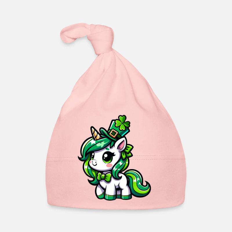 Licorne de dessin animé mignon style Saint-Patrick Bonnet bio Bébé