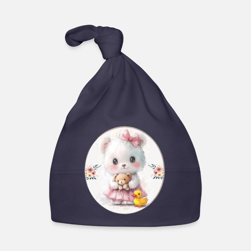 Cute teddy bear Organic Baby Cap