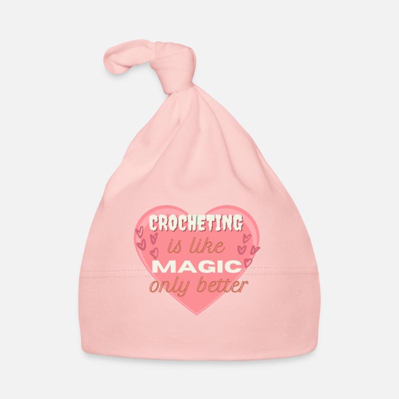 Crocheting is like Magic, only better rosa Herz Baby Bio-Mütze