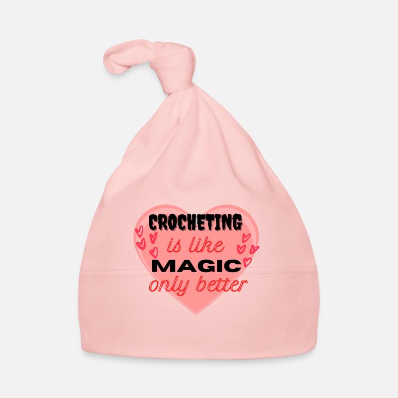 Crocheting is like Magic, only better rotes Herz Baby Bio-Mütze