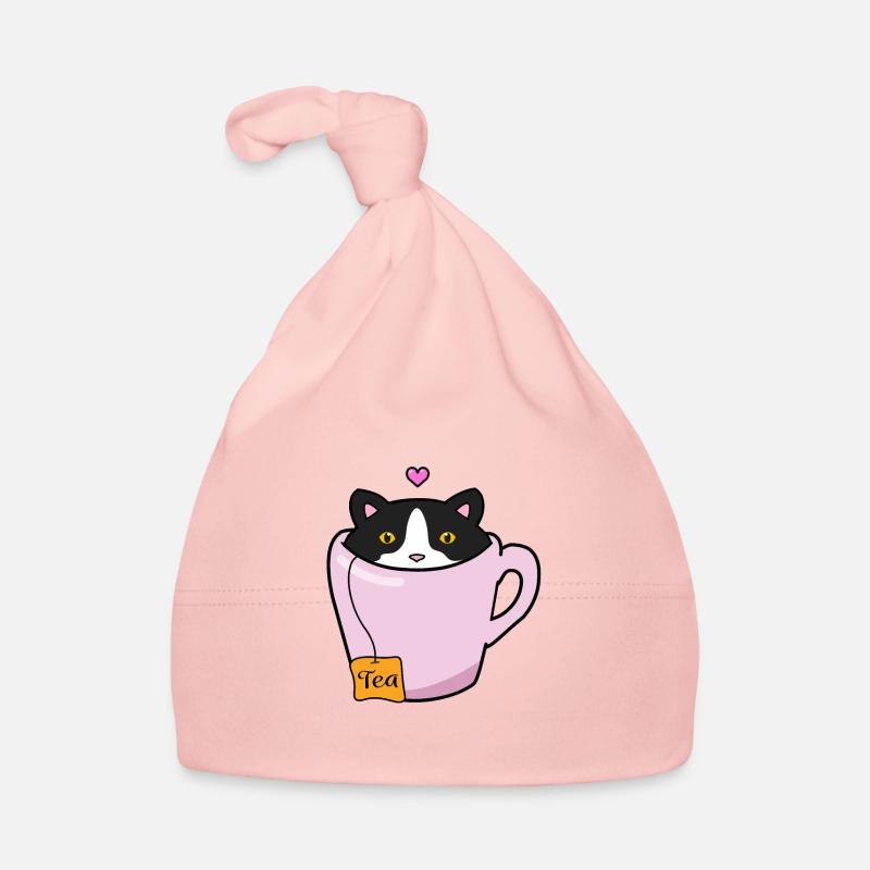 Chat noir et blanc Bonnet bio Bébé