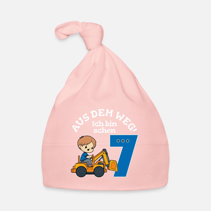7. Geburtstag Bagger Junge Baby Bio-Mütze
