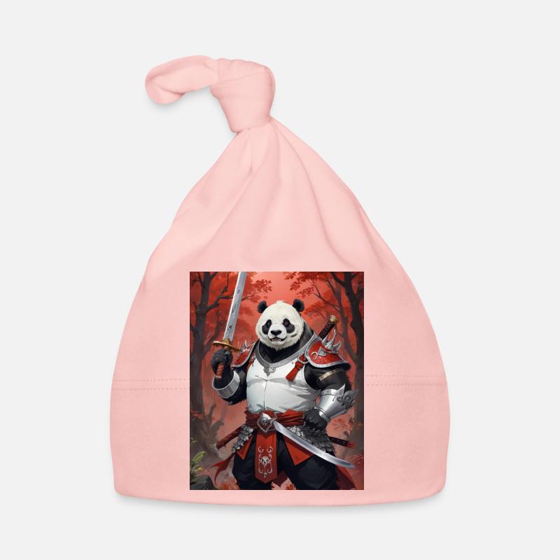 Ein monströses Ungetüm, ein Pandabär, Samurai - Baby Bio-Mütze - Rosa