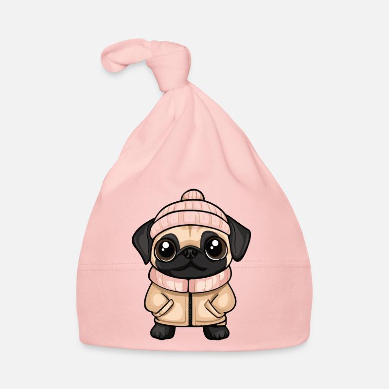 Mops Hund Winter Baby Bio-Mütze
