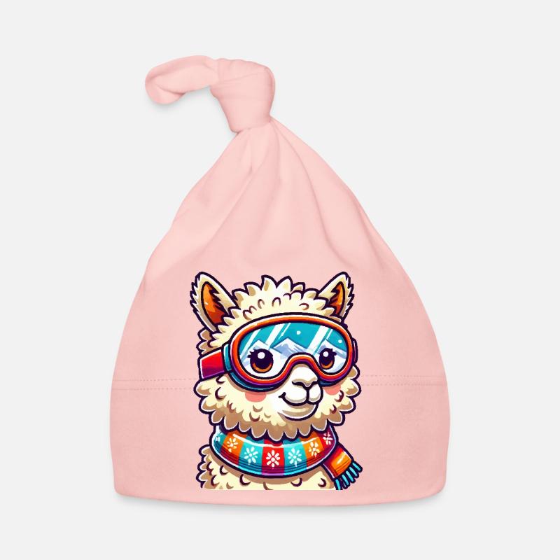Llama Comic Ski Goggles Organic Baby Cap