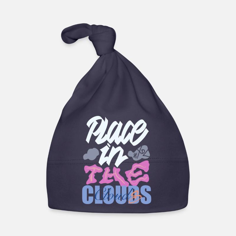 Place in the clouds – colourful calligraphy Organic Baby Cap
