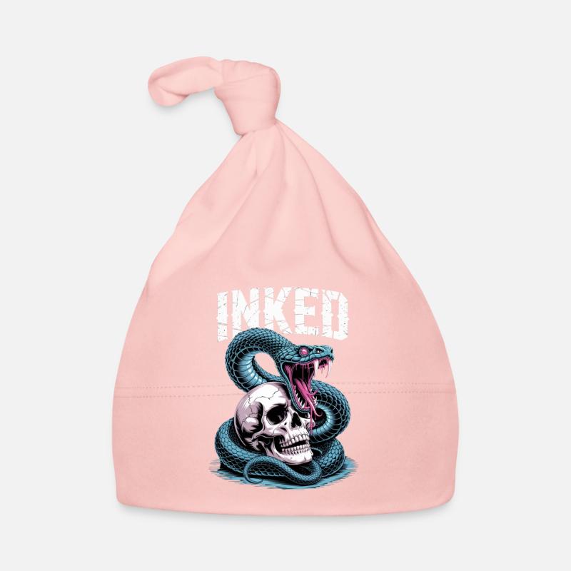 Inked Schädel und Schlange Baby Bio-Mütze